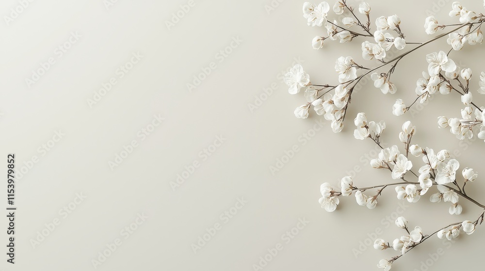Poster elegant new year resolutions created with delicate flowers on soft background in serif font