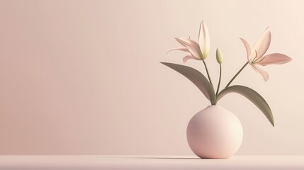 Elegant Pink Flowers in Minimalist Vase for New Year’s Resolutions and Inspirational Decor