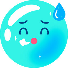 Bubble Relieved Face Cartoon