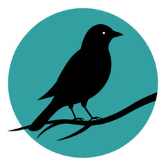 Bird on a Branch Silhouette Elegant Nature Illustrations for Creative Projects