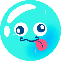 Obraz premium Bubble Silly Face Cartoon