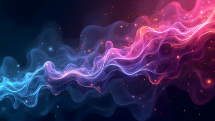 Fototapeta premium Abstract colorful background with different geometric shapes, neon colors merging with each other and fractal patterns with a cosmic energy