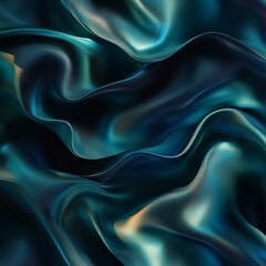 Obraz premium Abstract Teal Silk Drape