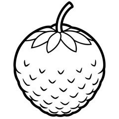Lychee line art vector