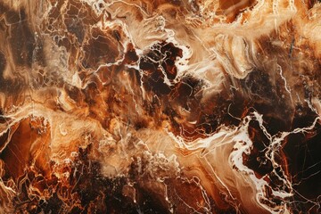 Image of Warm brown marble pattern with white veins. Texture for background usage