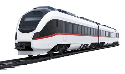 Obraz premium Modern train isolated on white background png transparent clipart.