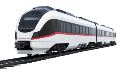 Modern train isolated on white background png transparent clipart.