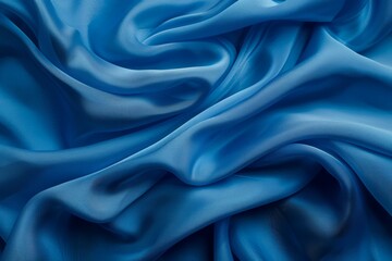Obraz premium Image of Blue silk fabric drapery material. Texture for background usage