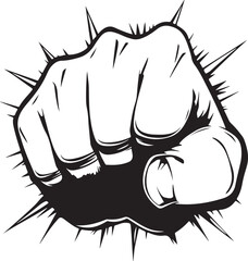 Punching hand vector illustration, Cartoon fist punching in a pop art
