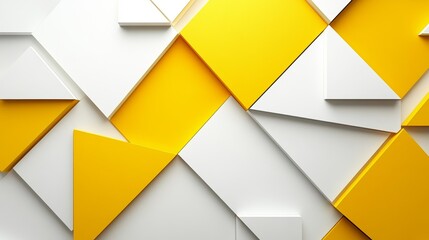 Abstract Geometric Background White and Yellow Shapes
