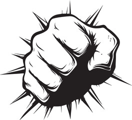 Punching hand vector illustration, Cartoon fist punching in a pop art