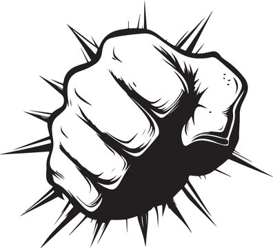 Punching hand vector illustration, Cartoon fist punching in a pop art