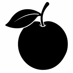 Guava black silhouette vector