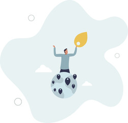 Global business expansion, open company branches, franchise in new location to cover all continent,flat characters.