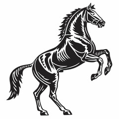 Horse vector silhouette black design white background