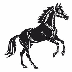 Horse vector silhouette black design white background