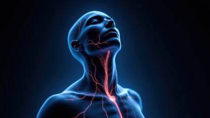 Vagus Nerve Stimulation - A representation of the electrical signals sent by a vagal nerve stimulator to regulate mood and relieve pain.