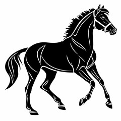 Horse vector silhouette black design white background
