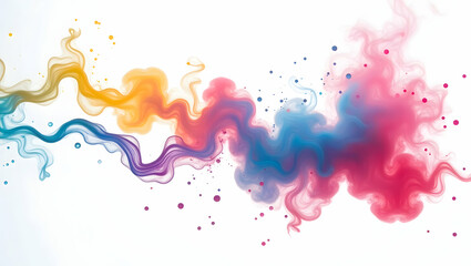 An abstract background with a smoky colorful cloud on a white background