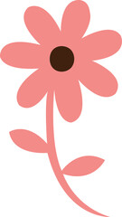 Flower clip art design on plain white transparent isolated background for card, shirt, hoodie, sweatshirt, apparel, tag, mug, icon, poster or badge