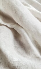 Fototapeta premium Crisp white linen fabric with natural folds, soft shadows, clean and minimalist texture background