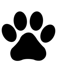 Dog paw print clip art design on plain white transparent isolated background for card, shirt, hoodie, sweatshirt, apparel, card, tag, mug, icon, poster or badge © AllYearRoundDesigns