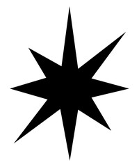 Star clip art design on plain white transparent isolated background for card, shirt, hoodie, sweatshirt, apparel, card, tag, mug, icon, poster or badge