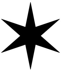 Star clip art design on plain white transparent isolated background for card, shirt, hoodie, sweatshirt, apparel, card, tag, mug, icon, poster or badge