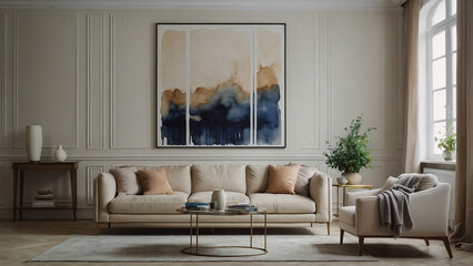 Modern bright interiors. 3D rendering