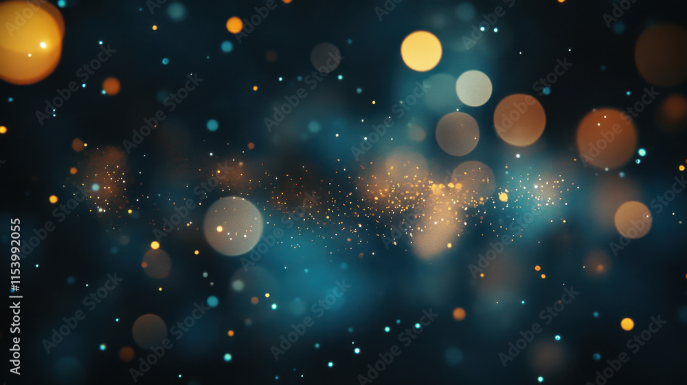 Poster colorful bokeh lights blend seamlessly against a dark backdrop, creating an enchanting and vibrant a