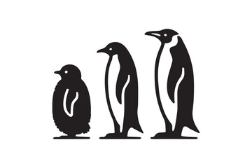 Obraz premium simple black an white penguin vector silhouette isolated on a white background