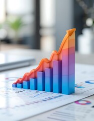 Colorful Bar Graph Showing Exponential Growth