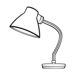 desk lamp line art vector icon illustration