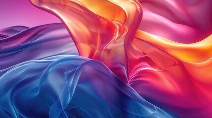 Fototapeta premium Abstract flowing shapes in vibrant colors creating a dynamic visual experience.