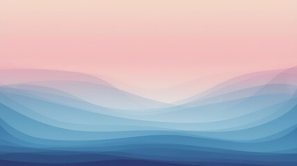 Abstract Blue And Pink Gradient Landscape