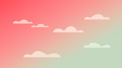 Pastel Sky with Simple White Clouds Design