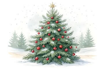 Obraz premium christmas tree isolated on white