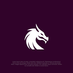 Majestic and fierce dragon head logo, embodying power and wisdom for a bold and captivating brand identity