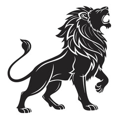 Lion vector silhouette black design white background