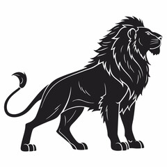 Lion vector silhouette black design white background