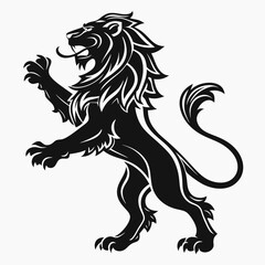 Lion vector silhouette black design white background