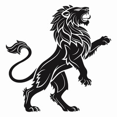 Lion vector silhouette black design white background