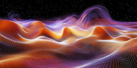 Obraz premium visualization of fractal waves, ai generated,