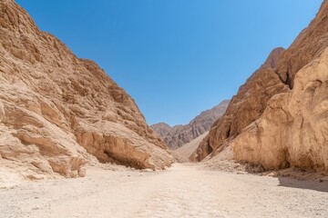 Desert Canyon - A Breathtaking Vista of Majestic Mountains and Valley. A Stunning View of the Arid Landscape. A Perfect Vacation Destination.