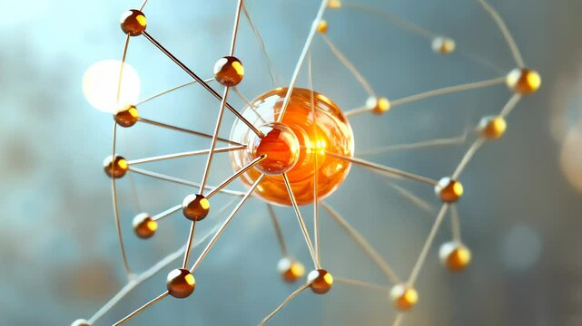olecule or atom, Abstract structure for Science or medical background, 3d illustration, science, atom, abstract, chemistry, structure, blue, chemical, background
