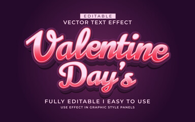 3d editable valentine day text effect typography style