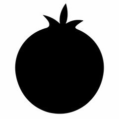 Pomegranate black silhouette vector