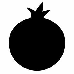 Pomegranate black silhouette vector