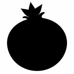 Pomegranate black silhouette vector