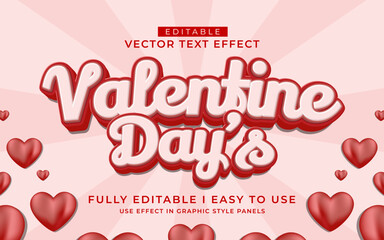 3d editable valentine day text effect typography style